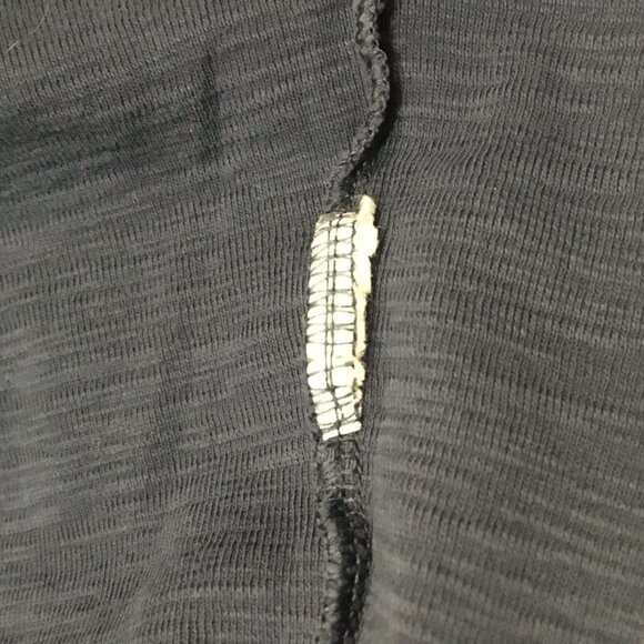 100% Cotton Bleu Gray Lace Shoulder 1/4 Button Down Dark Blue Top - XL - Picture 11 of 16